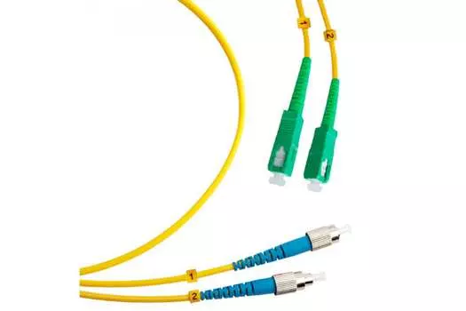 Патч-корд оптический TopLan, FC/UPC-SC/APC, одномодовый, 9/125, OS2, двойной, 100м, желтый (DPC-TOP-657A1-FC/U-SC/A-100)