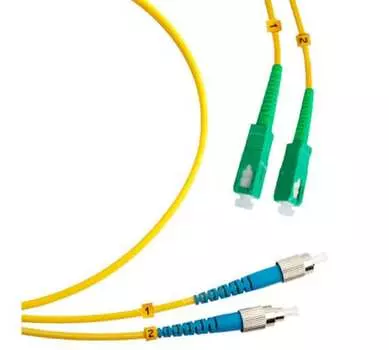 Патч-корд оптический TopLan, FC/UPC-SC/APC, одномодовый, 9/125, OS2, двойной, 150м, желтый (DPC-TOP-652-FC/U-SC/A-150)