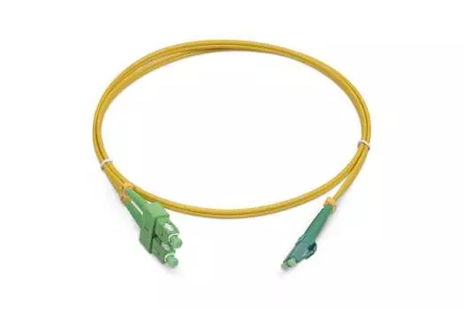 Патч-корд оптический TopLan, LC/APC-SC/APC, одномодовый, 9/125, OS2, двойной, 10м, желтый (DPC-TOP-657A1-LC/A-SC/A-10)