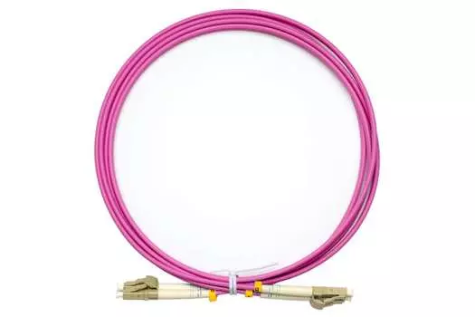 Патч-корд оптический TopLan, LC/PC-LC/PC, многомодовый, 50/125, OM4, двойной, 100м, розовый (DPC-TOP-OM4-LC/P-LC/P-100)