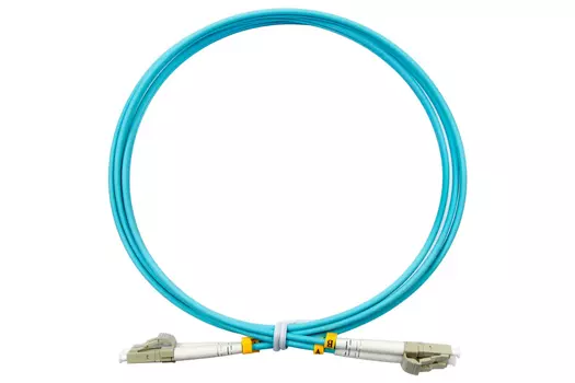 Патч-корд оптический TopLan, LC/PC-LC/PC, многомодовый, 50/125, OM3, двойной, 12м, бирюзовый (DPC-TOP-OM3-LC/P-LC/P-12)