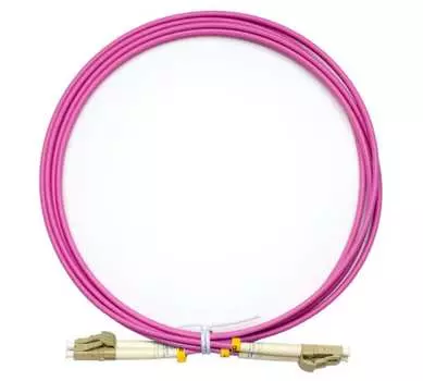 Патч-корд оптический TopLan, LC/PC-LC/PC, многомодовый, 50/125, OM4, двойной, 150м, розовый (DPC-TOP-OM4-LC/P-LC/P-150)