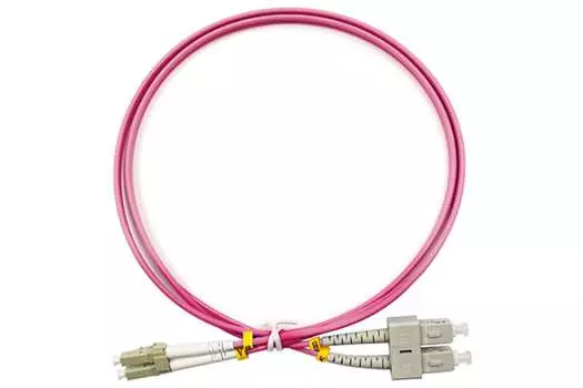 Патч-корд оптический TopLan, LC/PC-SC/PC, многомодовый, 50/125, OM4, двойной, 50м, розовый (DPC-TOP-OM4-LC/P-SC/P-50)