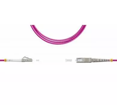Патч-корд оптический TopLan, LC/PC-SC/PC, многомодовый, 50/125, OM4, одинарный, 150м, розовый (PC-TOP-OM4-LC/P-SC/P-150)