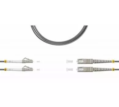 Патч-корд оптический TopLan, LC/PC-SC/PC, многомодовый, 62.5/125, OM1, двойной, 150м, серый (DPC-TOP-OM1-LC/P-SC/P-150)