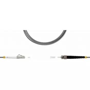 Патч-корд оптический TopLan, LC/PC-ST/PC, многомодовый, 62.5/125, OM1, одинарный, 20м, серый (PC-TOP-OM1-LC/P-ST/P-20)