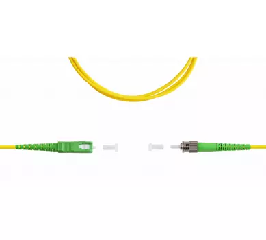 Патч-корд оптический TopLan, SC/APC-ST/APC, одномодовый, 9/125, OS2, одинарный, 100м, желтый (PC-TOP-652-SC/A-ST/A-100)