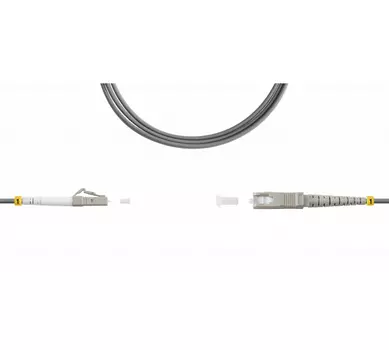 Патч-корд оптический TopLan, SC/PC-LC/PC, многомодовый, 62.5/125, OM1, одинарный, 50см, серый (PC-TOP-OM1-LC/P-SC/P-0.5)
