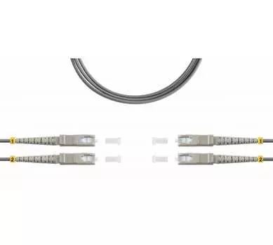 Патч-корд оптический TopLan, SC/PC-SC/PC, многомодовый, 62.5/125, OM1, двойной, 150м, серый (DPC-TOP-OM1-SC/P-SC/P-150)