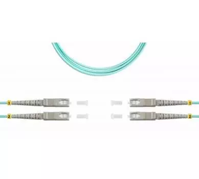 Патч-корд оптический TopLan, SC/PC-SC/PC, многомодовый, 50/125, OM3, двойной, 150м, голубой (DPC-TOP-OM3-SC/P-SC/P-150)
