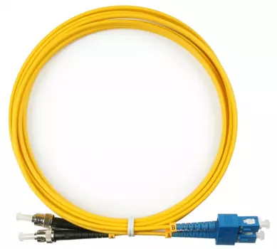 Патч-корд оптический TopLan, SC/UPC-ST/UPC, одномодовый, 9/125, OS2, двойной, 3м, желтый (DPC-TOP-652-SC/U-ST/U-3.0)