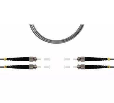 Патч-корд оптический TopLan, ST/PC-ST/PC, многомодовый, 62.5/125, OM1, двойной, 150м, серый (DPC-TOP-OM1-ST/P-ST/P-150)
