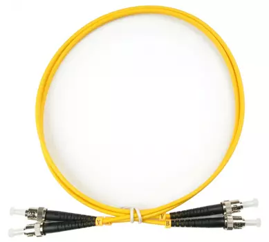 Патч-корд оптический TopLan, ST/UPC-ST/UPC, одномодовый, 9/125, OS2, двойной, 20м, желтый (DPC-TOP-652-ST/U-ST/U-20)