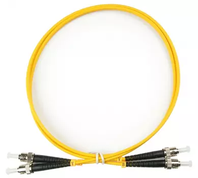Патч-корд оптический TopLan, ST/UPC-ST/UPC, одномодовый, 9/125, OS2, двойной, 100м, желтый (DPC-TOP-657A1-ST/U-ST/U-100)
