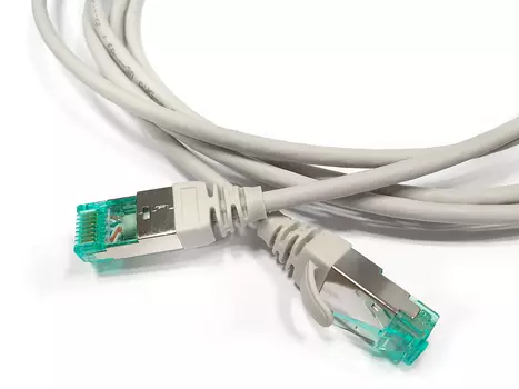 Патч-корд S/FTP кат.6a, 3м, RJ45-RJ45, серый, LSZH, экранированный, Hyperline (PC-LPT-SFTP-RJ45-RJ45-C6A-3M-LSZH-GY)