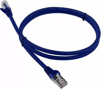 Патч-корд S/FTP кат.6a, 7м, RJ45-RJ45, синий, LSZH, экранированный, Lanmaster (LAN-PC45/S6A-7.0-BL)