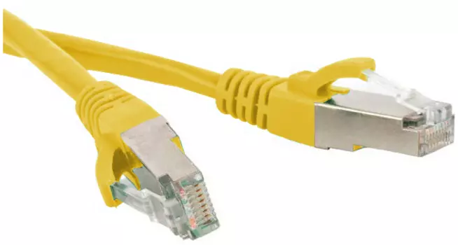 Патч-корд SF/UTP кат.6, 0.5м, RJ45-RJ45, желтый, LSZH, экранированный, Hyperline (PC-LPM-SFTP-RJ45-RJ45-C6-0.5M-LSZH-YL)