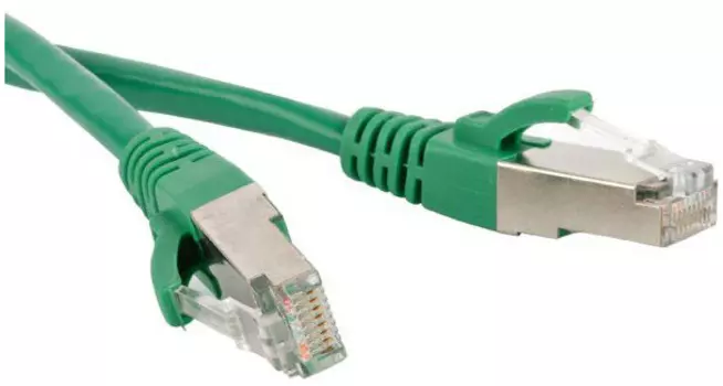 Патч-корд SF/UTP кат.6, 1.5м, RJ45-RJ45, зеленый, LSZH, экранированный, Hyperline (PC-LPM-SFTP-RJ45-RJ45-C6-1.5M-LSZH-GN)
