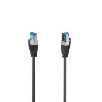 Патч-корд SSTP кат.6a, 1.5м, RJ45-RJ45, черный, экранированный, Hama H-200680 (00200680)