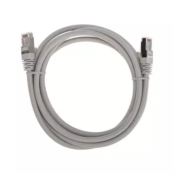 Патч-корд SSTP кат.6a, 2 м, RJ45-RJ45, серый, CU, LSZH, REXANT (02-0390-2)
