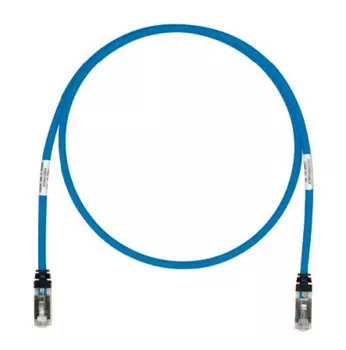 Патч-корд SSTP кат.6a, 2м, RJ45-RJ45, синий, LSZH, экранированный, PANDUIT (STP6X2MBU)