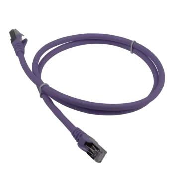 Патч-корд SSTP кат.6a, 5 м, RJ45-RJ45, фиолетовый, экранированный, LSZH, Lanmaster (LAN-PC45/S6A-5.0-VI)