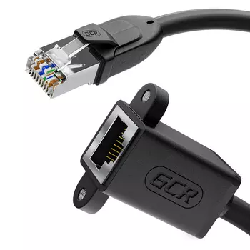 Патч-корд удлинитель FTP кат.6, 5м, RJ45-RJ45, черный, CU, экранированный, GCR GCR-ELNC66 (GCR-53719)