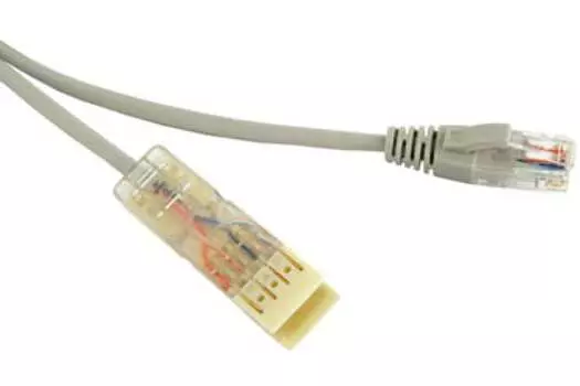 Патч-корд UTP кат.5, 2м, 110-RJ45, серый, LSZH, Hyperline (PC-110-RJ45-2P-CX-2M-LSZH-GY)