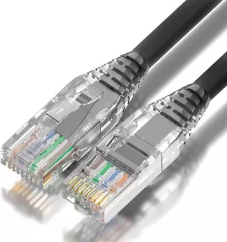 Патч-корд UTP кат.5e, 0.15 м, RJ45-RJ45, черный, LSZH, экранированный, Greenconnect (GCR) (GCR-52983)
