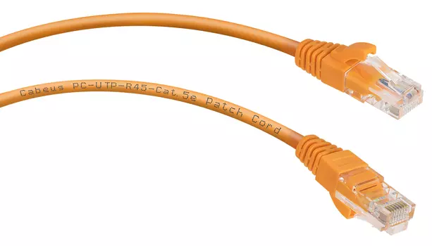 Патч-корд UTP кат.5e, 0.15м, RJ12-RJ45, оранжевый, Cabeus PC-UTP-RJ45-Cat.5e-0.15m-OR (8987c)