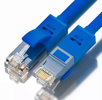 Патч-корд UTP кат.5e, 0.1 м, RJ45-RJ45, синий, Greenconnect (GCR) GCR-LNC01-0.1m