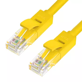 Патч-корд UTP кат.5e, 0.1м, RJ45-RJ45, желтый, Greenconnect (GCR-LNC02-0.1m)