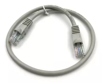 Патч-корд UTP кат.5e, 0.25 м, RJ45-RJ45, серый, CCA, Buro