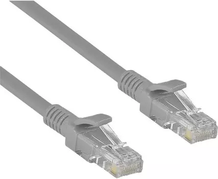 Патч-корд UTP кат.5e, 0.3 м, RJ45-RJ45, серый, CU, 5 шт., Exegate UTP-RJ45-RJ45-5e-CU-0,3M-GY (EX282008RUS-5)