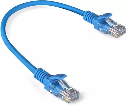 Патч-корд UTP кат.5e, 0.3 м, RJ45-RJ45, синий, CCA, 10 шт., Exegate UTP-RJ45-RJ45-5e-0,3M-BL (EX258667RUS-10)