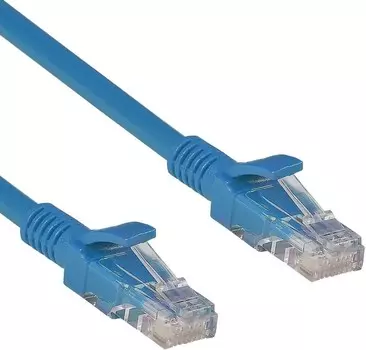 Патч-корд UTP кат.5e, 0.3 м, RJ45-RJ45, синий, CCA, 50 шт., Exegate UTP-RJ45-RJ45-5e-0,3M-BL (EX258667RUS-50)