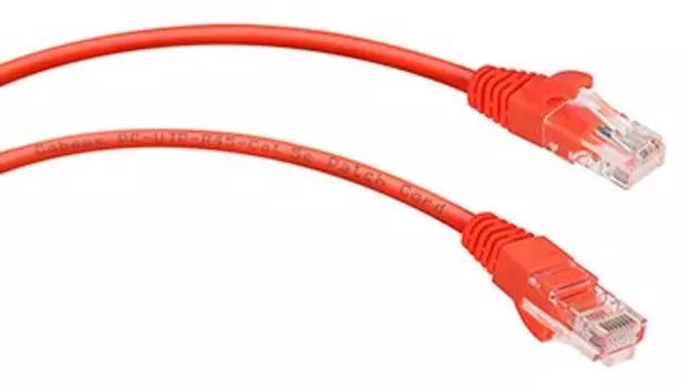 Патч-корд UTP кат.5e, 0.3 м, RJ45-RJ45, красный, CU, Cabeus (PC-UTP-RJ45-Cat.5e-0.3m-RD)
