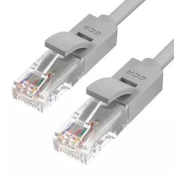 Патч-корд UTP кат.5e, 0.3м, RJ45-RJ45, серый, Greenconnect (GCR-LNC03-0.3m)