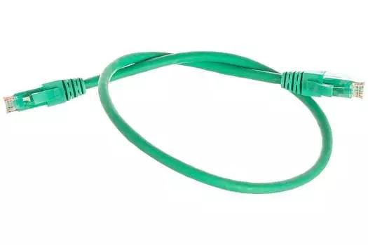 Патч-корд UTP кат.5e, 0.5 м, RJ45-RJ45, зеленый, CU, NIKOMAX NMC-PC4UD55B-005-GN