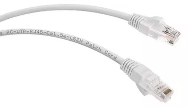 Патч-корд UTP кат.5e, 0.5 м, RJ45-RJ45, белый, CU, LSZH, Cabeus (PC-UTP-RJ45-Cat.5e-0.5m-WH-LSZH)