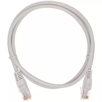 Патч-корд UTP кат.5e, 0.5м, RJ45-RJ45, серый, CCA, 10 шт., NETLAN (EC-PC4UD55B-005-GY-10)