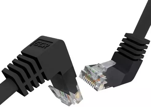 Патч-корд UTP кат.5e, 0.5м, RJ45-RJ45, черный, GCR (GCR-53941)