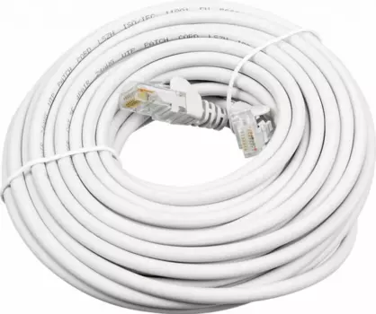 Патч-корд UTP кат.5e, 10 м, RJ45-RJ45, белый, LSZH, Lanmaster LAN-PC45/U5E-10-WH