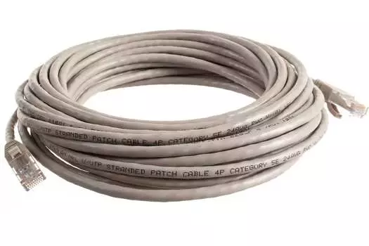 Патч-корд UTP кат.5e, 10 м, RJ45-RJ45, серый, CU, NIKOMAX NMC-PC4UD55B-100-GY