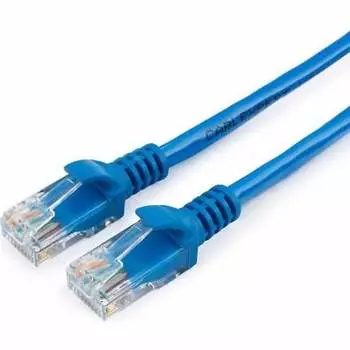 Патч-корд UTP кат.5e, 10 м, RJ45-RJ45, синий, LSZH, Lanmaster LAN-PC45/U5E-10-BL
