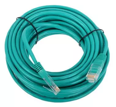 Патч-корд UTP кат.5e, 10 м, RJ45-RJ45, зеленый, LSZH, Lanmaster LAN-PC45/U5E-10-GN