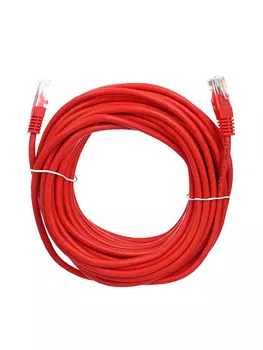 Патч-корд UTP кат.5e, 10м, RJ45-RJ45, красный, Aopen (ANP511_10M_R)