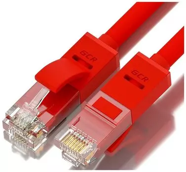 Патч-корд UTP кат.5e, 15 см, RJ45-RJ45, красный, Greenconnect (GCR) GCR-LNC04-0.15m