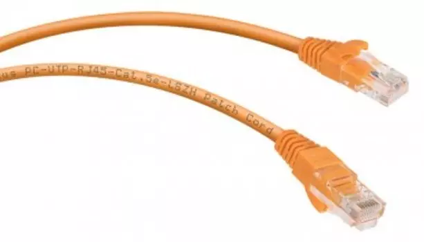 Патч-корд UTP кат.5e, 1.5 м, RJ45-RJ45, оранжевый, CU, LSZH, Cabeus (PC-UTP-RJ45-Cat.5e-1.5m-OR-LSZH)