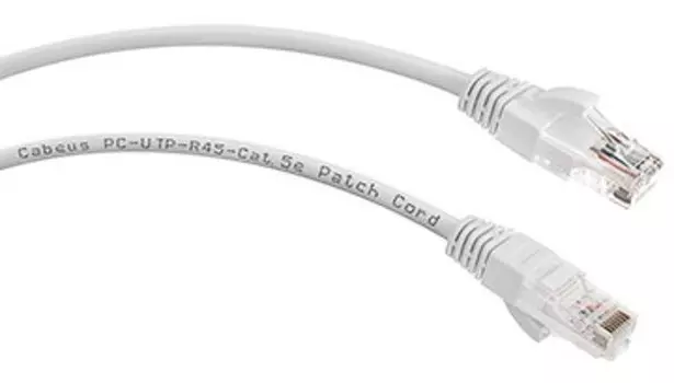Патч-корд UTP кат.5e, 1.5 м, RJ45-RJ45, белый, CU, Cabeus (PC-UTP-RJ45-Cat.5e-1.5m-WH)